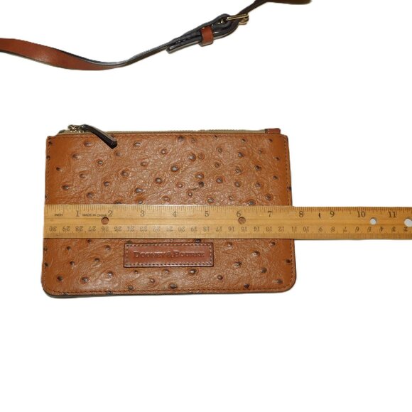 Dooney & Bourke Brown Ostrich Serena Crossbody Shoulder Bag & Purse Clutch - Picture 9 of 13
